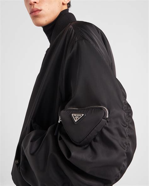 prada leather bomber jacket|prada nylon bomber jacket.